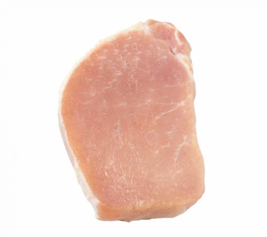 Raw boneless pork loin chop